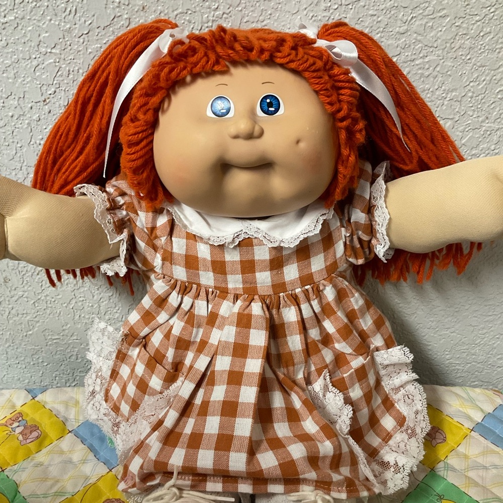 Vintage Cabbage Patch Kid Girl Red Hair Blue Eyes OK Factory Head Mold #8 1986